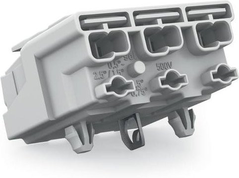 WAGO Netzanschlussklemme starr für 0,5-1,5mm² Polzahl 3 Weiß 294-5123 - Bild 1