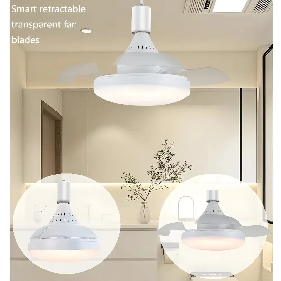 JOYINLED Deckenventilator mit LED-Beleuchtung in Weiß, moderner minimalistischer Stil mit Fernbedienung und geräuscharmem Betrieb - Bild 2