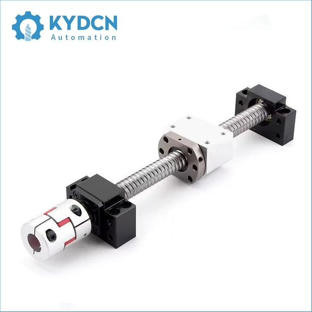KYDCN Kupplungskugelumlaufspindel SFK1602 SFU1604 SFU1605 SFU1610 in Silber mit BK10BF10 Lager, Mutterngehäuse und Kupplung, Länge: 200–550 mm - Bild 1