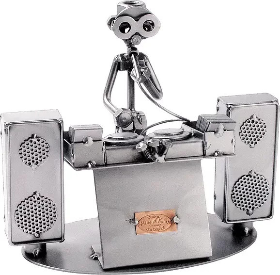 Schraubenmännchen Diskjockey Classic von Hinz & Kunst aus Metall in Silber - Bild 1