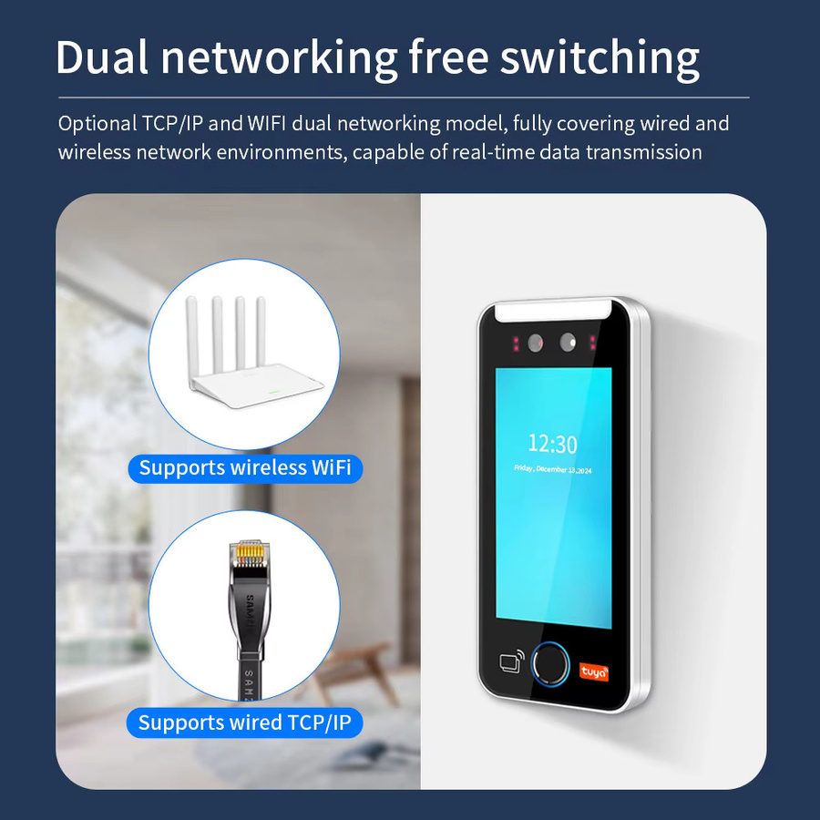 LUCKING DOOR 5-Zoll Video-Gegensprechanlage mit Gesichtserkennung, WLAN und Tuya-App zur Zugangskontrolle und Mitarbeiterzeiterfassung - Bild 5