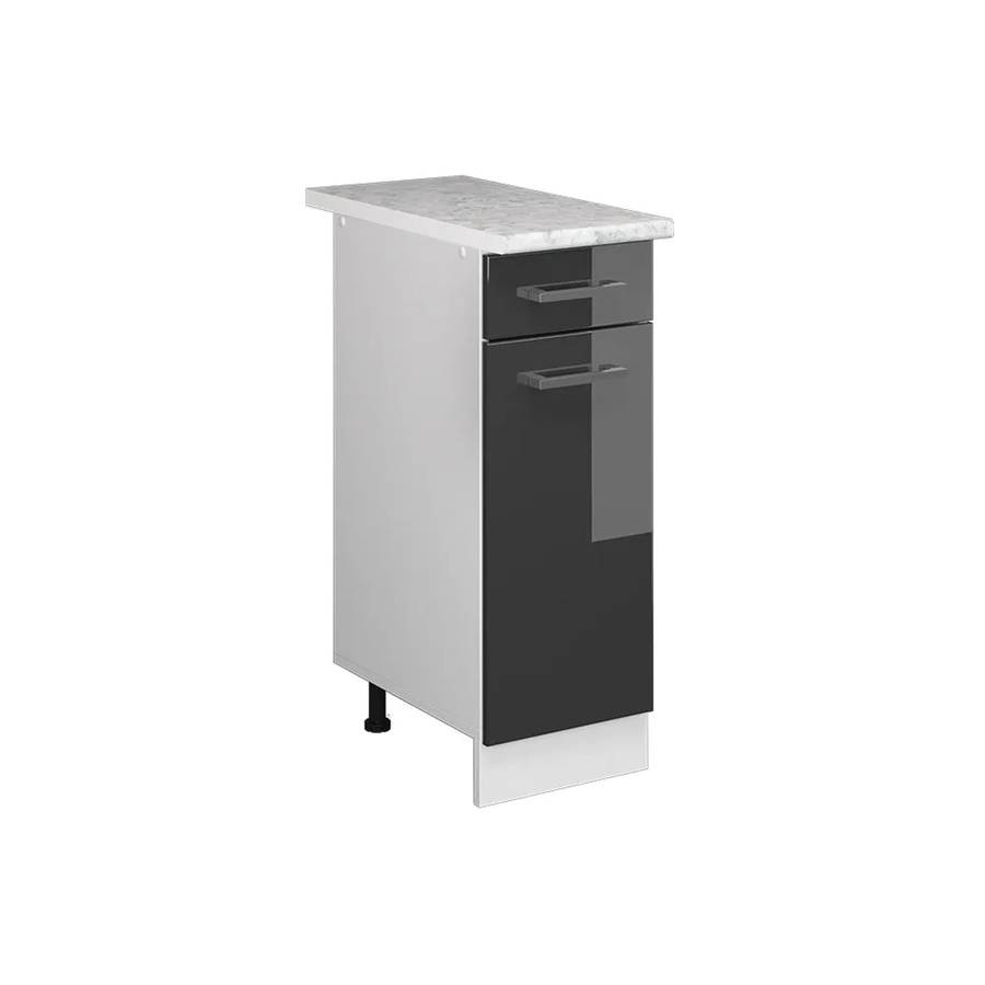 Vicco Küchenunterschrank R-Line Anthrazit Hochglanz Weiß Marmor B: 30 cm, H: 82 cm, T: 60 cm - Bild 2