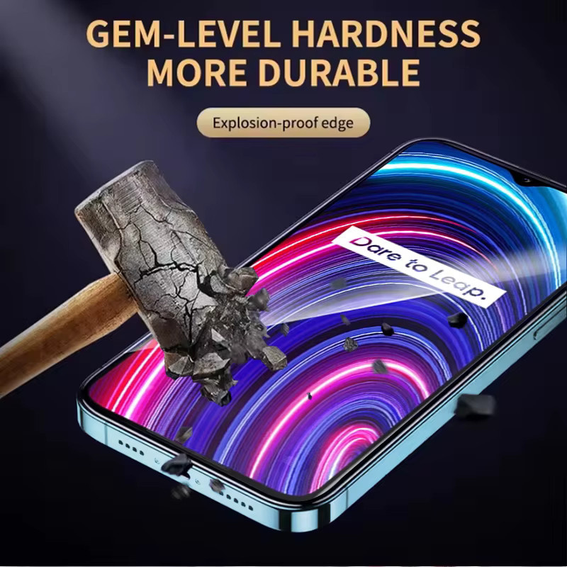 3er-Set gehärtetes Glas als Displayschutz für Realme C25y, transparent, Full Coverage mit Fingerabdruck-Entsperrung und Explosionsschutz - Bild 4