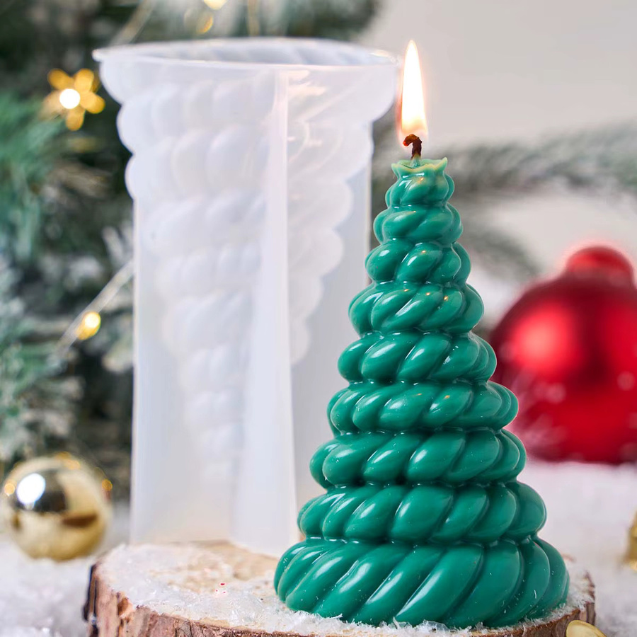 UDOCOOL 3D Weihnachtsbaum Ornament Silikon Form in Grün für handgemachte Seife, Gips oder Harz zur Weihnachtsdekoration - Bild 4
