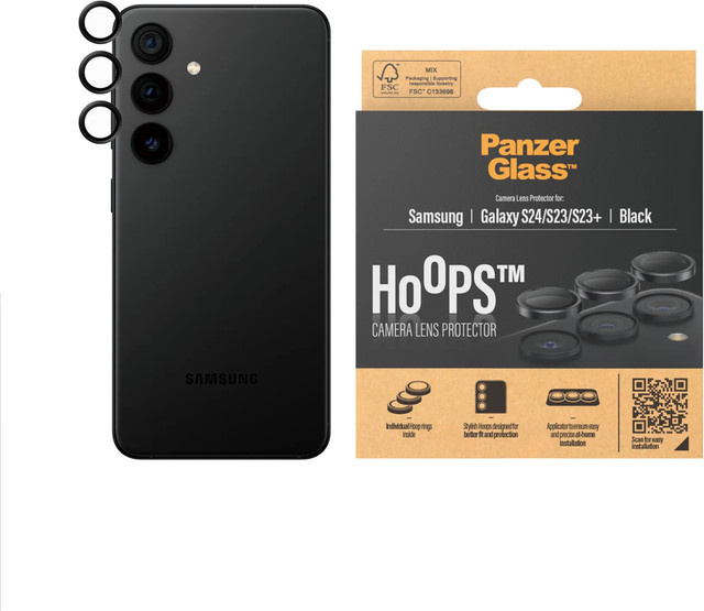 PanzerGlass Kameraschutz für Samsung Galaxy S24 und Samsung Galaxy S23 in Schwarz - Bild 1