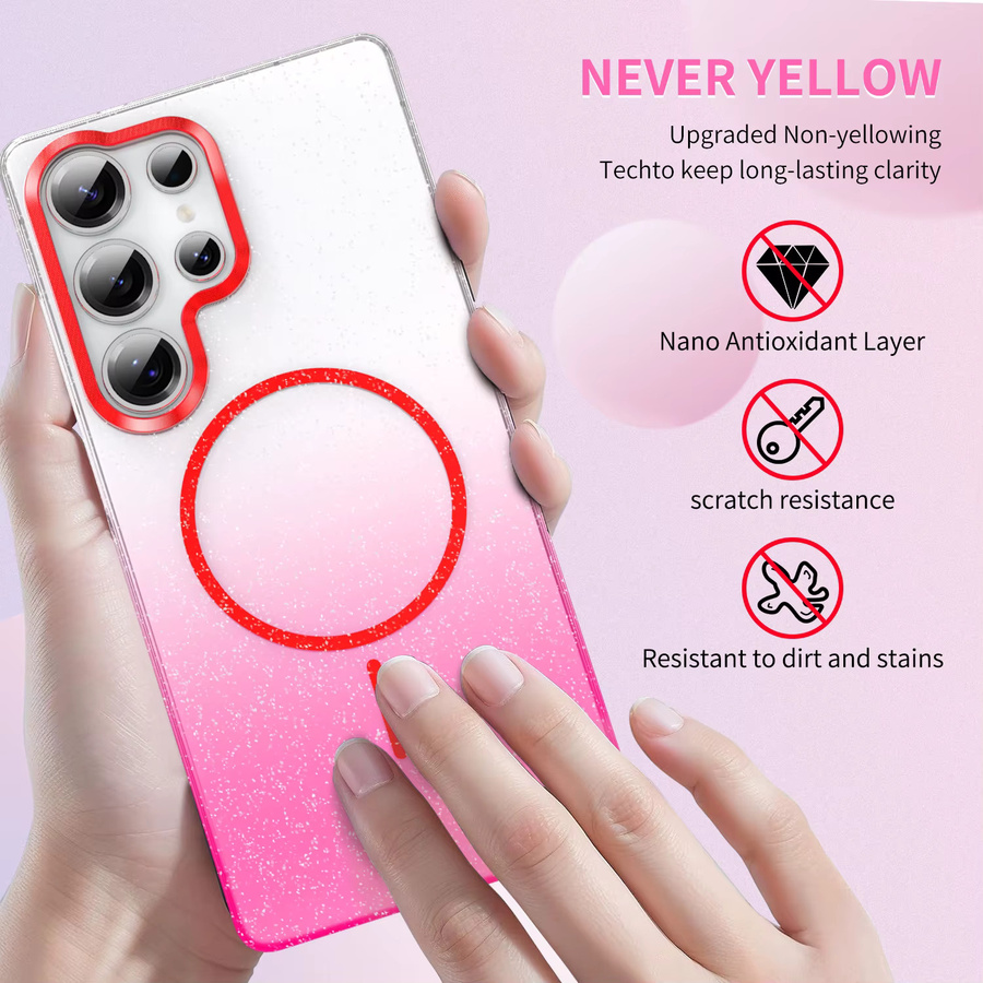 Luxus Bling Glitter Handyhülle mit kabelloser Ladefunktion für Samsung Galaxy A05 A06 A13 A14 A15 A16 A24 A25 A26 A32 A33 A35 A52 A55 in Gold und Pink - Bild 1