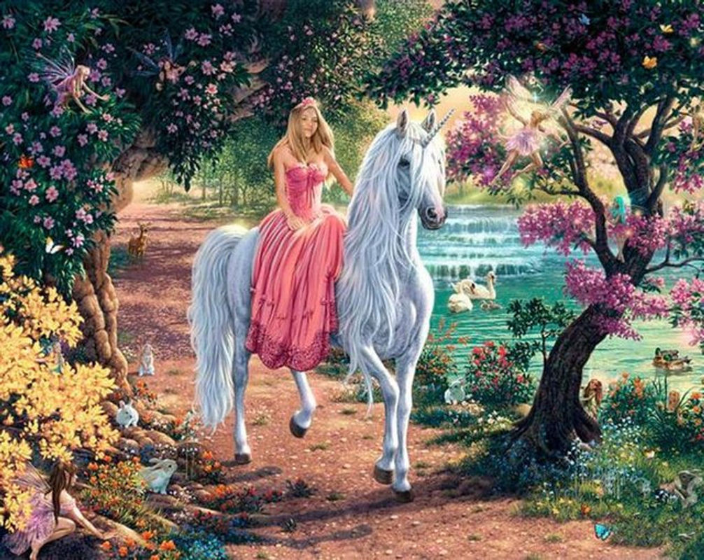 FIYO Diamond Painting Set 5D DIY Cartoon Prinzessin als Malerei mit Strass Dekoration, mehrfarbig, B/H: 30 x 20 cm - Bild 1