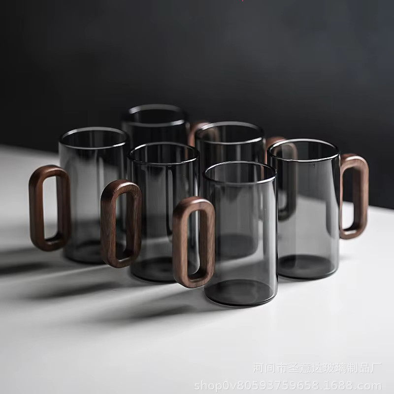 YWDL Teetasse aus transparentem Hochborosilikatglas mit Holzgriff, 360 ml - Bild 2