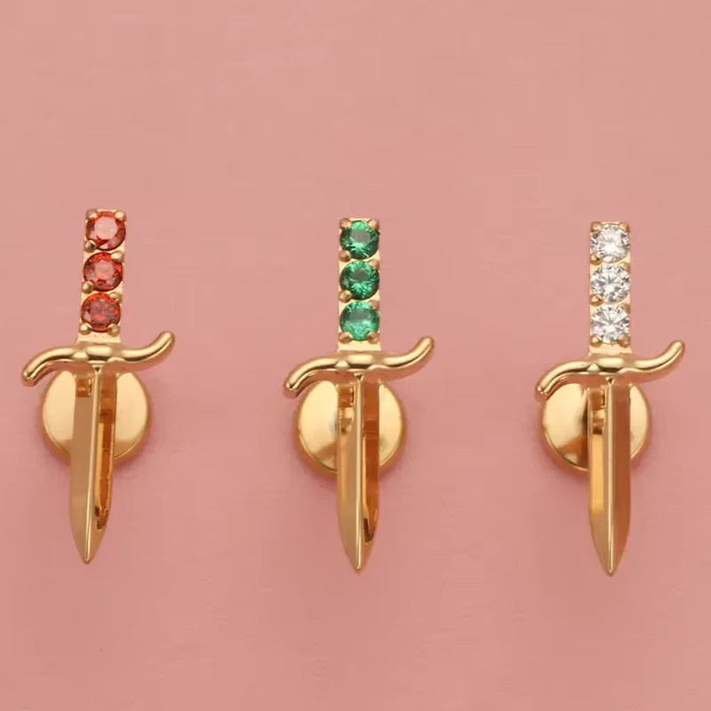 ZOORBODY JEWELRY Piercing Stud, Titan, Zirkonia, Unisex, eloxiert - Bild 2