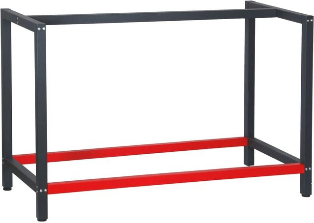 Wiltec Werkbank Gestell aus Stahl in Anthrazit-Rot, B/T/H: 125 x 57 x 81 cm - Bild 1
