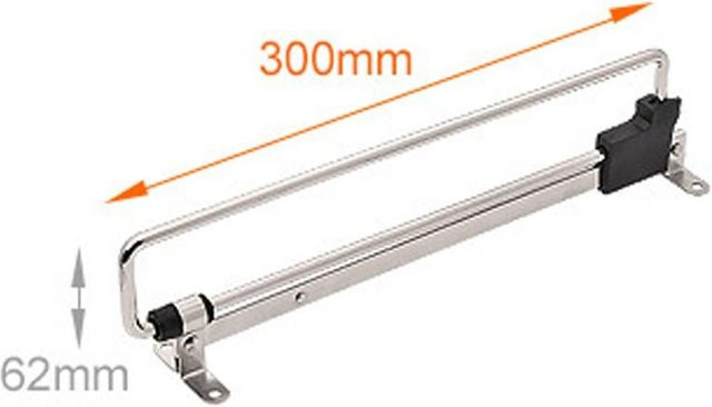 Ausziehbarer Kleiderschrank Schienenhänger Organizer in Weiß und Silber mit 30 cm Breite - Bild 1