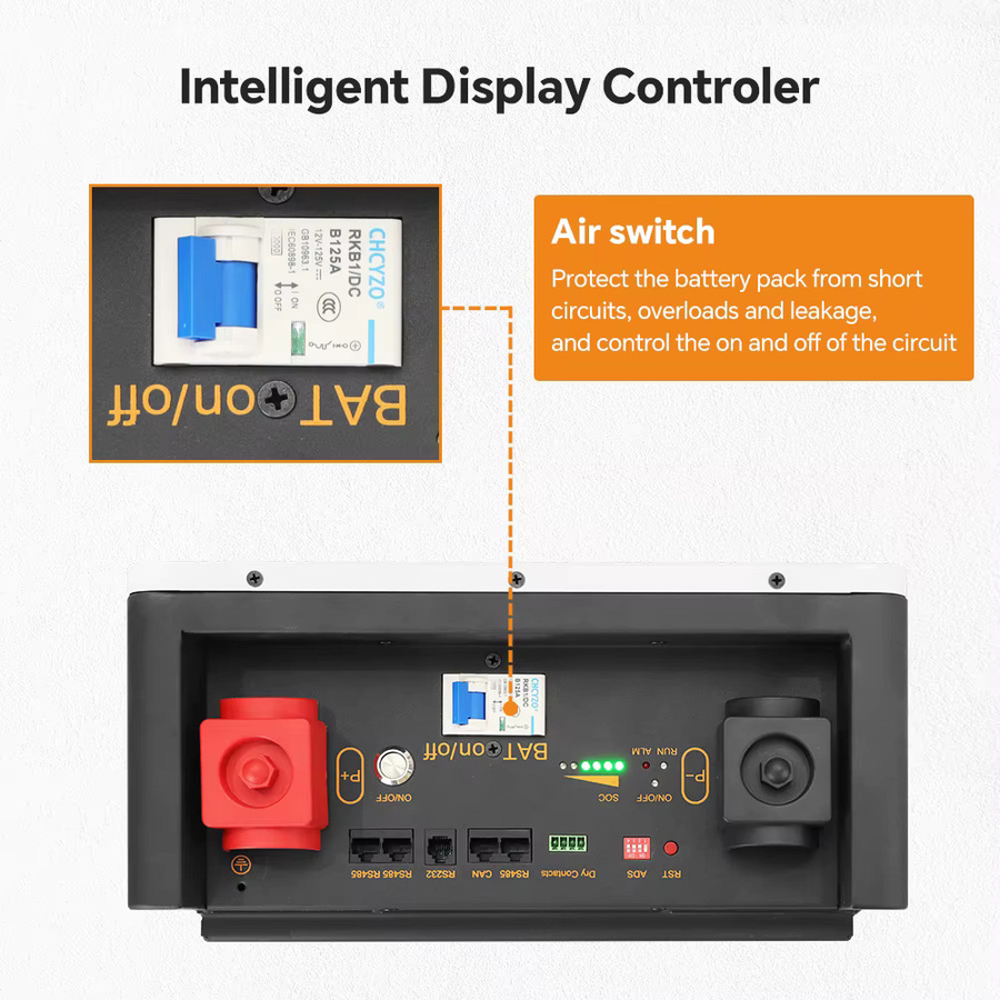 Jsdsolar LiFePO4-Lithiumbatterie 24 V 100 Ah Powerwall mit BMS 6,56 kWh in Weiß - Bild 5