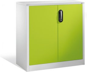 C+P Akten-Sideboard Acurado mit Drehtüren, 2 Ordnerhöhen, Front Viridingrün, Korpus Lichtgrau, H: 100 cm, B: 93 cm, T: 50 cm - Bild 1