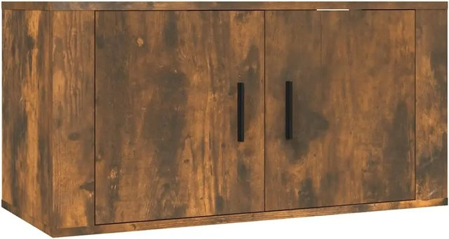 vidaXL TV-Wandschrank in Räuchereiche, Braun, B/T/H: 80 x 34,5 x 40 cm - Bild 1