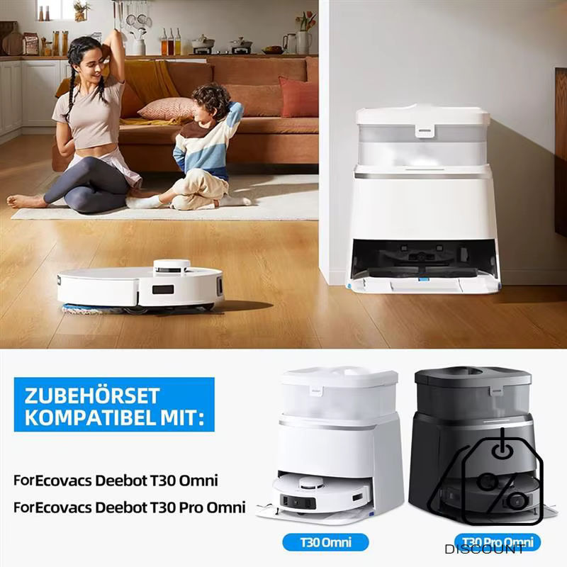 ABKR Zubehörkollektion für Ecovacs Deebot T30 Omni und T30 Pro Omni Roboter-Staubsauger-Wartungsset mit Silikon-Komponenten - Bild 3