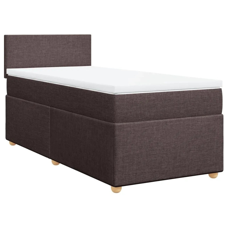 vidaXL Boxspringbett mit Matratze Dunkelbraun B/T/H: 90 x 200 x 100,5 cm mit USB-Anschluss und Unterbettbeleuchtung - Bild 2