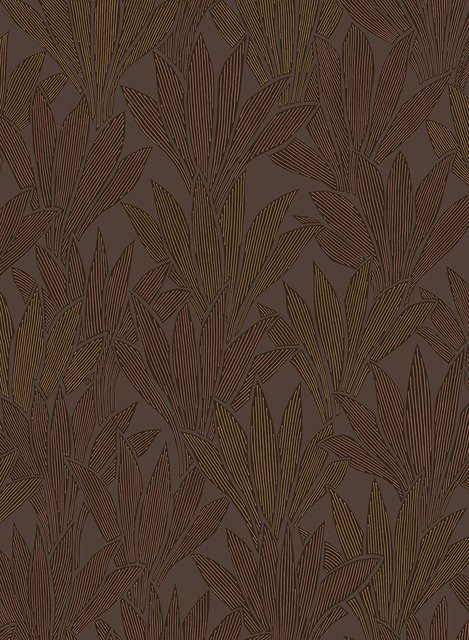 Eijffinger Tapete Ray of Palms in Braun mit Palmblatt-Motiv im Art Deco Stil aus Vlies - Bild 1