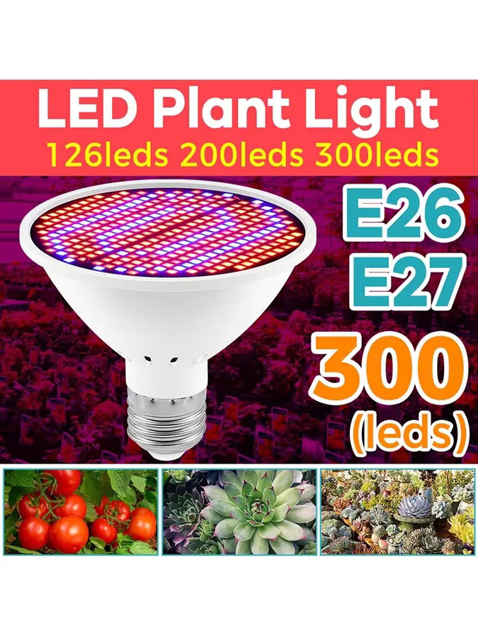 LED Pflanzen-Wachstumslichtbirne mit vollem Spektrum für Blumen, Hydrokultur und Growboxen, E27, Weiß - Bild 3