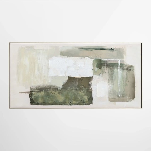 ArtUniverse Leinwandbild Echoes Of Earth – Modernes abstraktes Wandbild in Grün und Multicolour, B: 70 cm, H: 140 cm - Bild 1