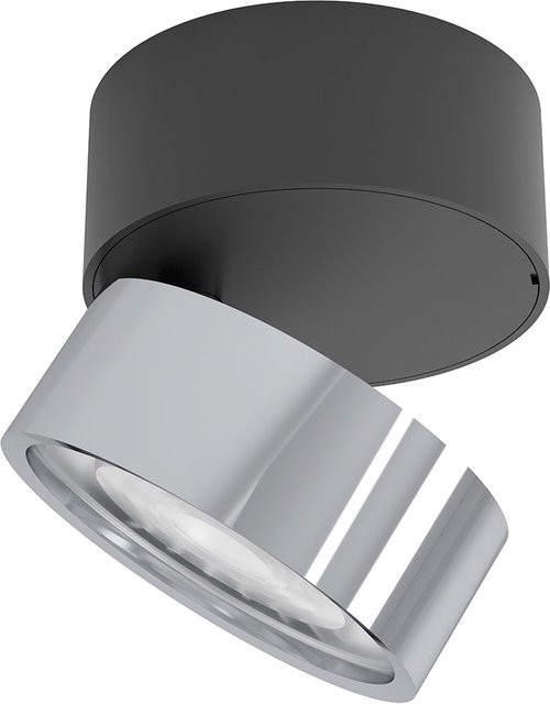 LUX-IT Swing 95 Round LED-Deckenstrahler 1-flammig, Schwarz und Chrom, dimmbar mit dim2warm (1800K - 3000K) - Bild 1