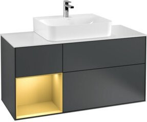 V&B Waschtischunterschrank Finion in Mattblau lackiert, Breite: 120 cm, Tiefe: 50,1 cm, Höhe: 50,1 cm - Bild 1