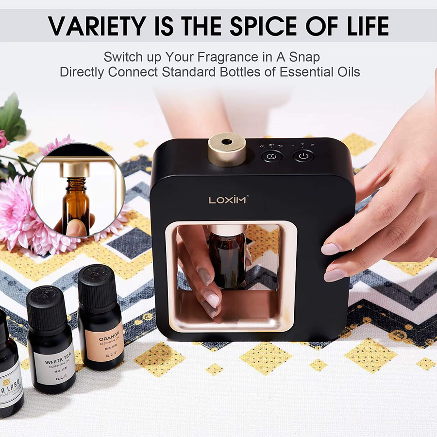 HAOYUNMA Aromatherapie-Aroma-Diffusor, wasserloser Vernebler für ätherische Öle, superleise und tragbar, Weiß - Bild 4
