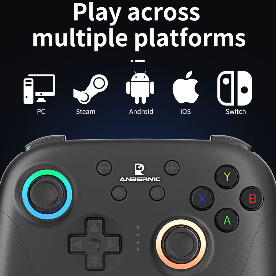 AyeBeau Bluetooth Gaming Controller Schwarz für Nintendo Switch, PC, Android und iOS mit USB-Verbindung - Bild 2