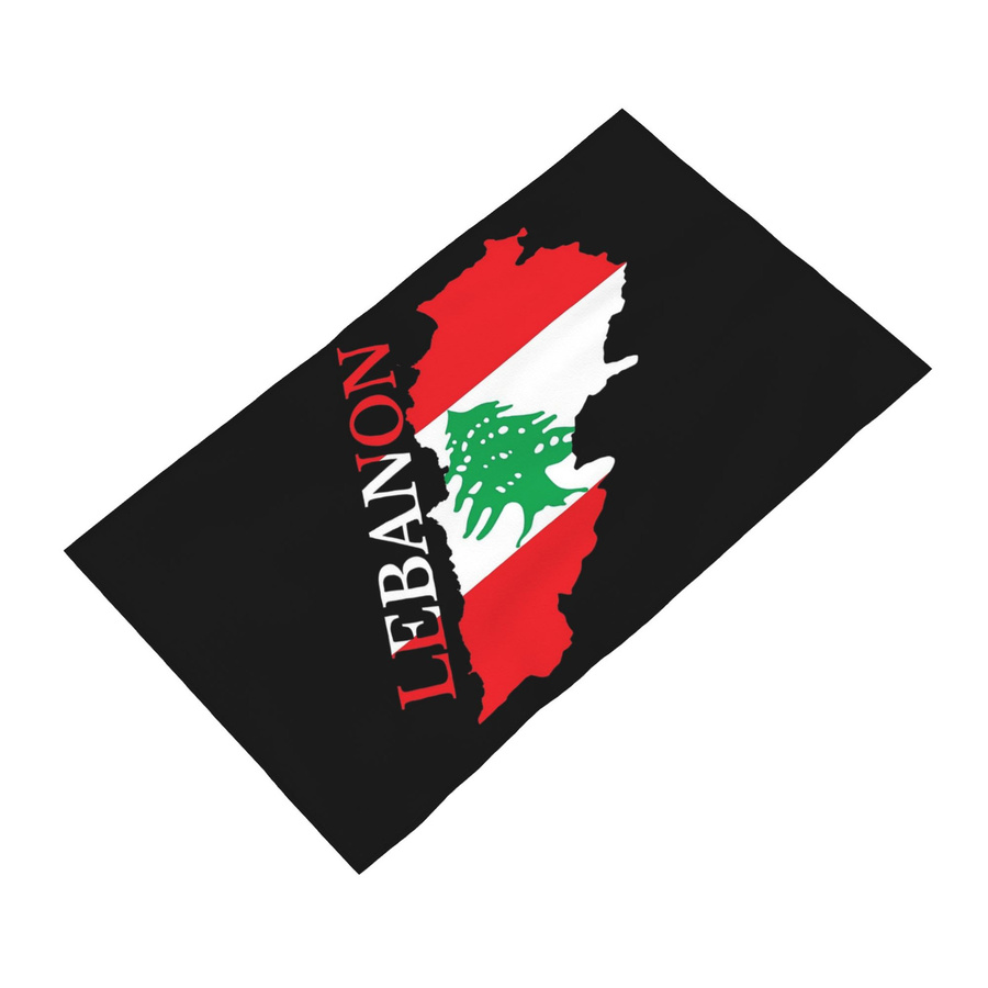 Saugfähiges Baumwoll-Handtuch Libanon Flagge Design von Creative Man, Farbe: Weiß, B: 40 cm, H: 60 cm - Bild 4