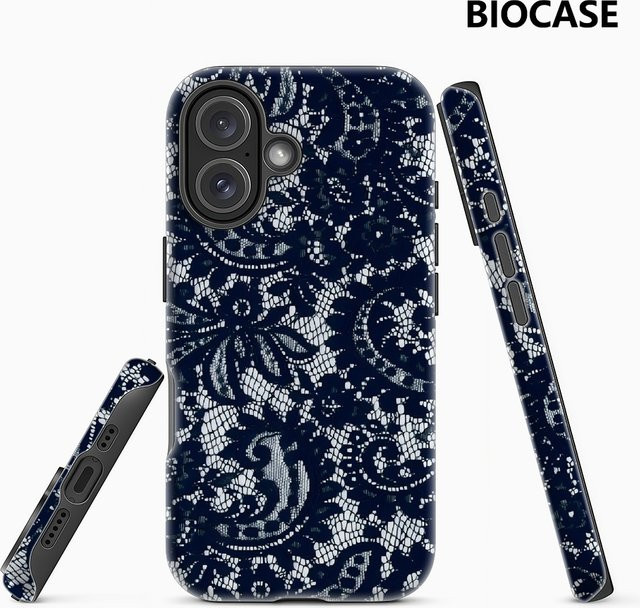 Potdemiel Robuste Handyhülle mit Spitzen-Design für iPhone 17 16 15 14 13 Pro Max Plus, Schwarz, Magnetisch, Einzel- und Doppelschichtig - Bild 1