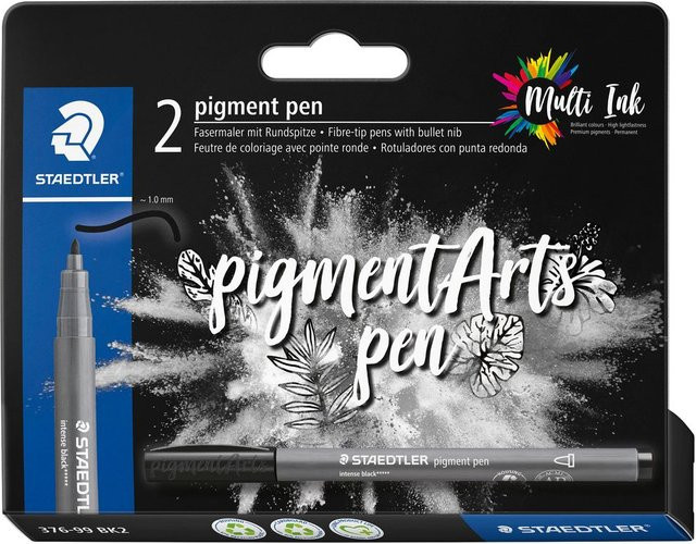 STAEDTLER Pigment Pen Intensiv Schwarz Permanent Fine mit 2,0 mm Spitze aus recyceltem Kunststoff - Bild 1