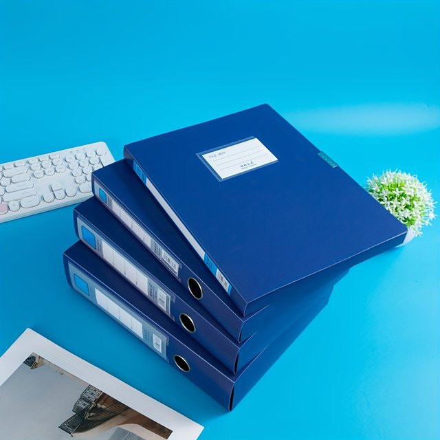 Robuste A4 Kunststoff Aktenbox Dokumenten-Organizer in Blau für Büro und Schule - Bild 1