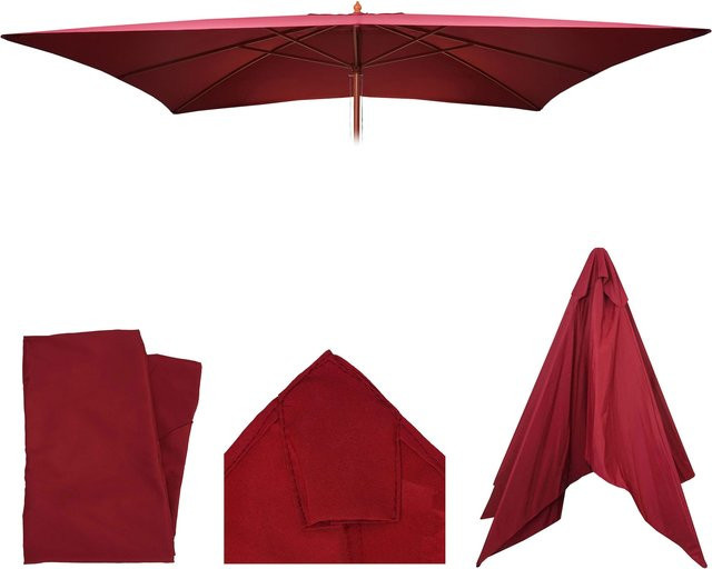 MCW Ersatz-Bezug für Holz-Sonnenschirm Lissabon, Farbe: Bordeaux, Material: Polyester - Bild 3