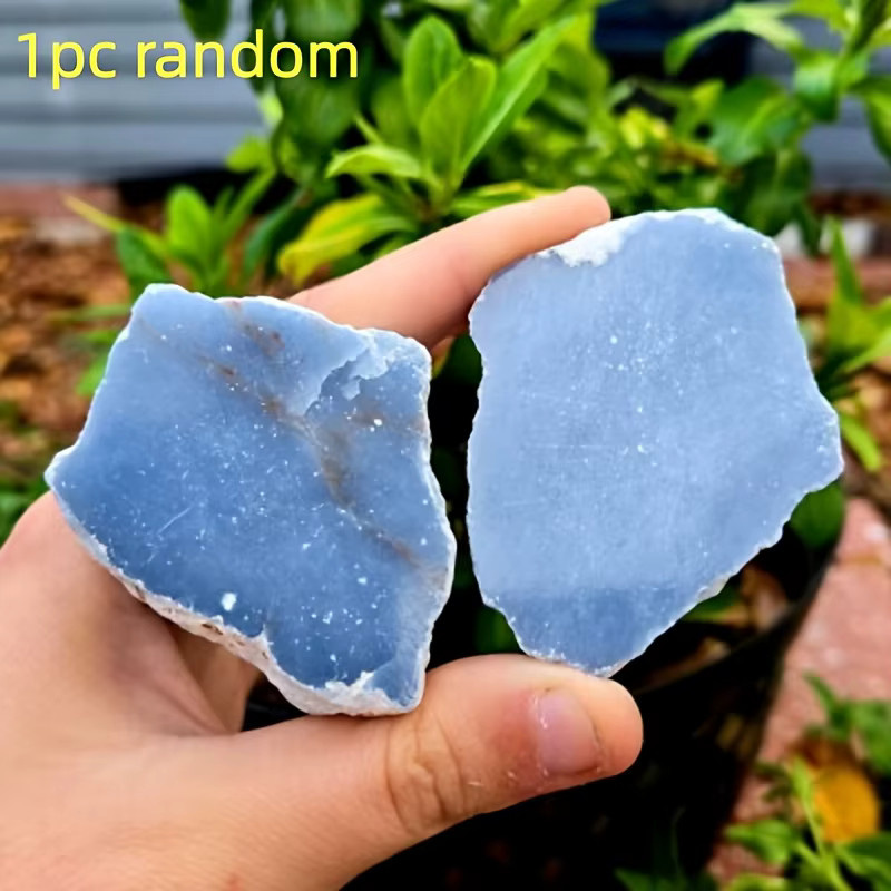 Angelit-Rohstein-Scheibe von CrystalHola in Blau, runder Kunstkristall für Schmuck und Dekoration - Bild 3