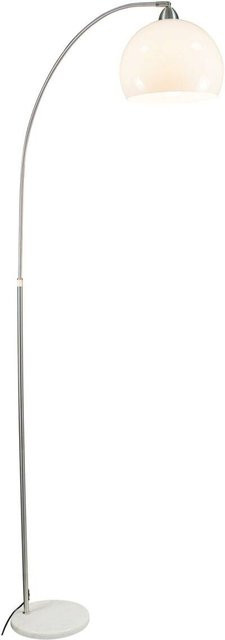 Pocoline Stehlampe Arco in Weiß und Nickel mit Marmorfuß, Höhe: 208 cm, E27 Fassung - Bild 1