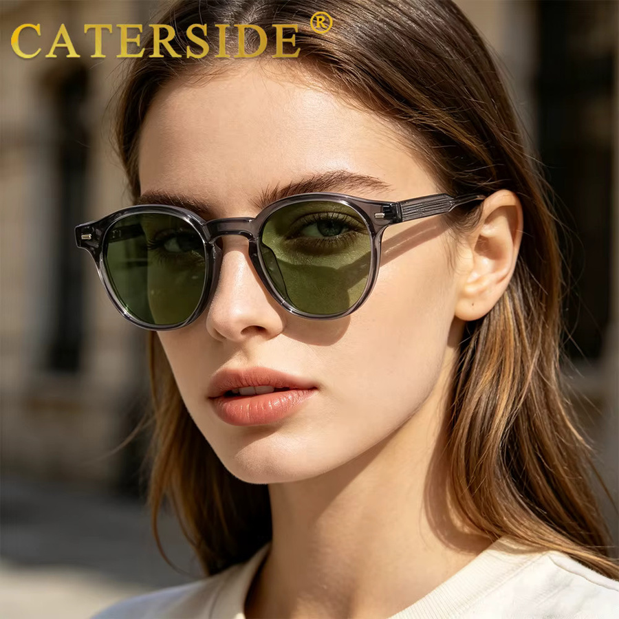 Caterside Sonnenbrille, rund, Vollrand, TR90, polarisiert, Unisex - Bild 3