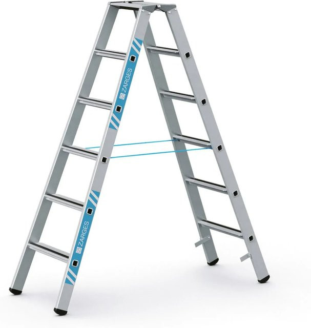 Zarges Stehleiter Saferstep B aus Aluminium, silber, 2x6 Stufen - Bild 1