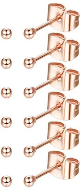 Ohrstecker Edelstahl, Roségold, Zirkonia, Unisex - Bild 1