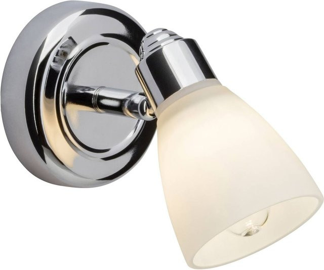 Brilliant Kensington Wandspot in Chrom und Weiß mit Glas für G9 Leuchtmittel, IP44 spritzwassergeschützt - Bild 1