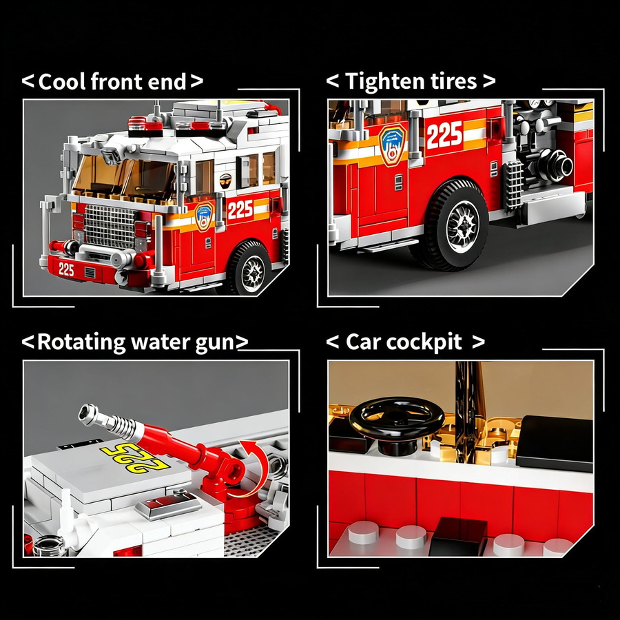Linyi toy Moc Feuer LKW Gebäude Bausteine 1052 Teile - Bild 5