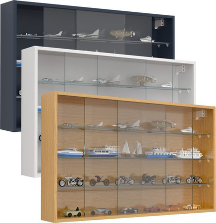 VCM Hängevitrine Drivalo XL aus Glas in Transparent mit Schiebetüren und drei Einlegeböden, H x B x T: 60 x 100 x 15 cm