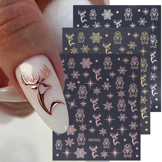 Sweet Trend Nagelaufkleber, Metallic, Rose Gold Silber, 3 Stück - Bild 1