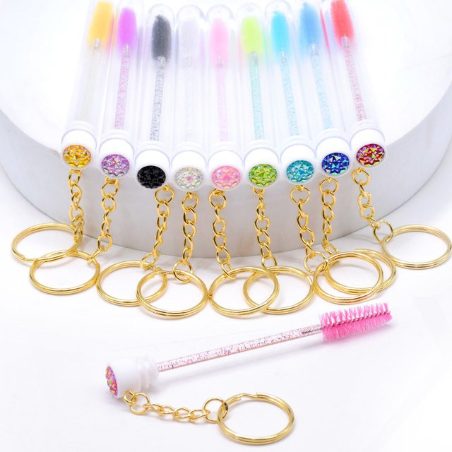 kekelala Wimpernbürsten-Hülsen mit goldenem Schlüsselanhänger, 10 Stück, glänzend, Unisex - Bild 1