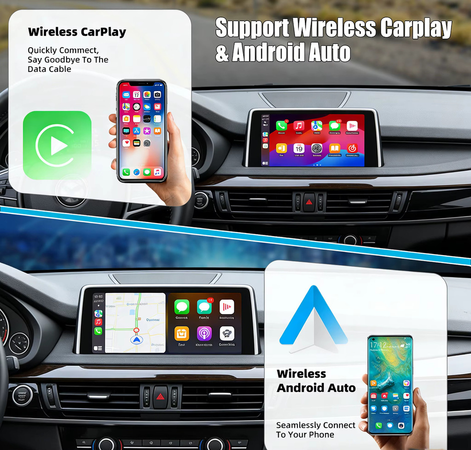Junsun Wireless CarPlay und Android Auto Interface Modul für BMW X5 F15 F85 X6 F16 F86 (2014-2019) mit Bluetooth und Mirror Link AirPlay in Schwarz - Bild 3