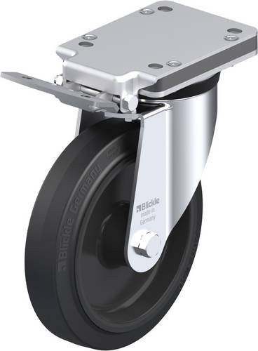 Blickle Lenkrolle LK-POEV 200XR-IS mit Feststeller in Schwarz-Grau, Rad-Durchmesser: 20 cm, Tragfähigkeit: 500 kg - Bild 1