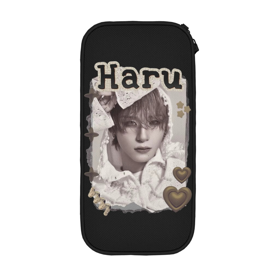 Haru Kpop Group X-XLov Federmäppchen für Schüler in Schwarz mit großem Fassungsvermögen - Bild 2