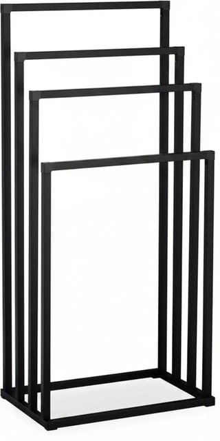 Relaxdays Handtuchständer aus Eisen in Schwarz, freistehend mit 4 Stangen, H: 96,5 cm, B: 45 cm, T: 29 cm - Bild 1