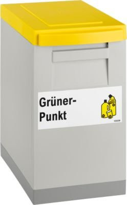 Modul-Sammelbox WSB von Nord Sued, grau mit gelbem Klappdeckel, aus Kunststoff mit Griffen und herausnehmbarem Inneneimer, B/T/H: 35,0 x 30,0 x 20,0 cm - Bild 1