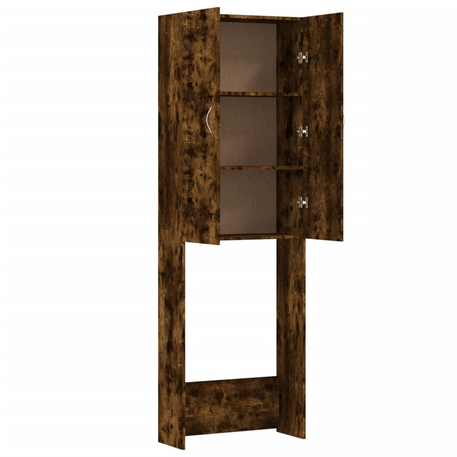 Vidaxl Waschmaschinenschrank in Geräucherteiche, Braun, B/T/H: 64 x 25,5 x 190 cm - Bild 2