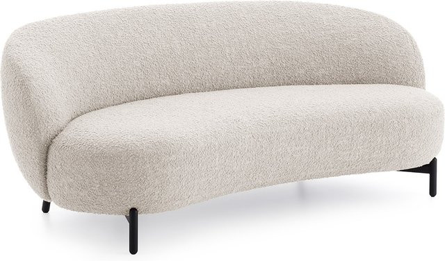 Kartell Lunam Sofa Curly mit Bouclé-Bezug in Beige und Weiß - Bild 1