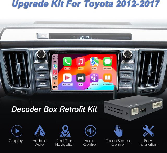 ANYFAR Decoder-Box für kabelloses CarPlay und Android Auto Nachrüstungsset für Toyota Touch 2 und Entune 2 Systeme 2012–2017, Schwarz - Bild 1